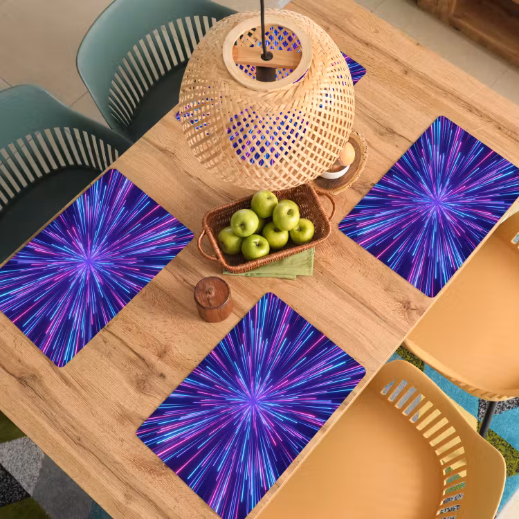 Dynamisch - Ruimte - Kleurrijk Placemat vinyl groot -zzsfeer5_Kitchenyeah-website