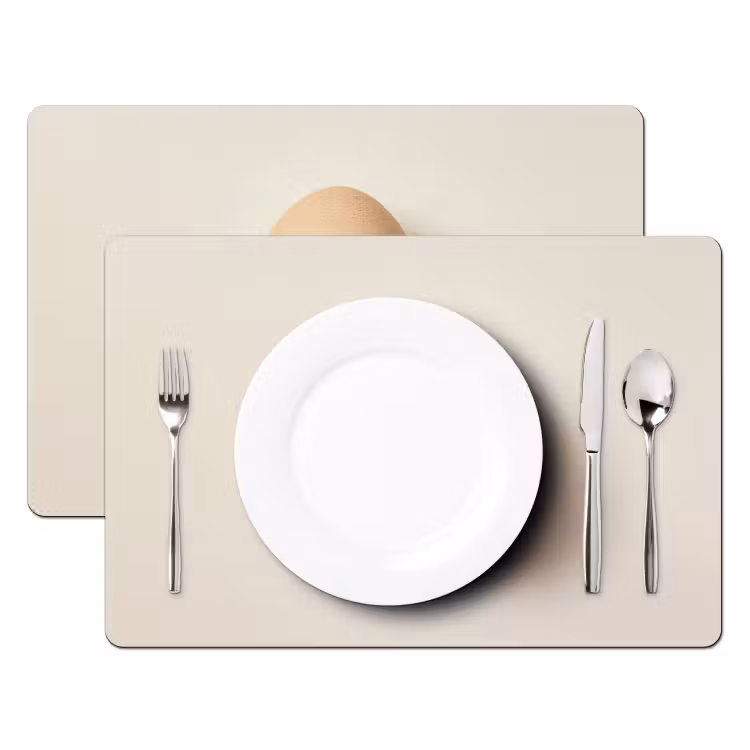 Ei - Beige - Ovaal - Egaal Placemat vinyl groot -zzsfeer2_Kitchenyeah-website