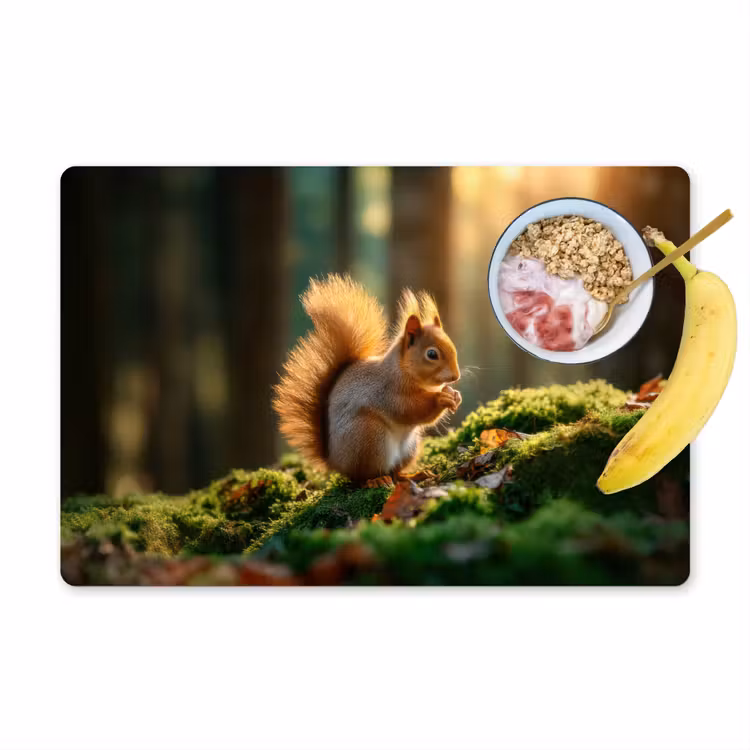 Eekhoorn - Nootje - Gras Placemat vinyl groot -zzzproduct_Kitchenyeah-website
