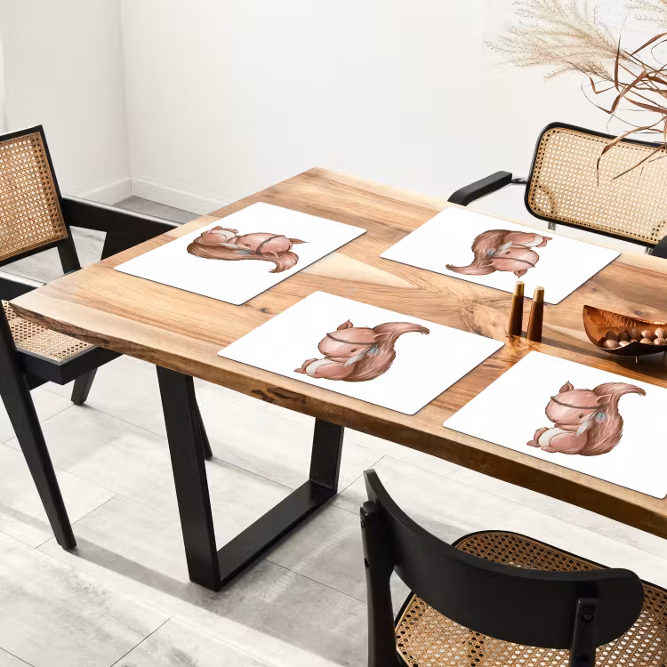 Eekhoorn - Dier - Bosdieren - Bruin Placemat vinyl groot -zzsfeer4_Kitchenyeah-website