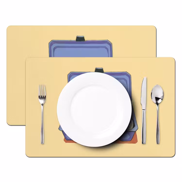 Eieren - Doos - Minimalistisch - Blauw Placemat vinyl groot -zzsfeer2_Kitchenyeah-website