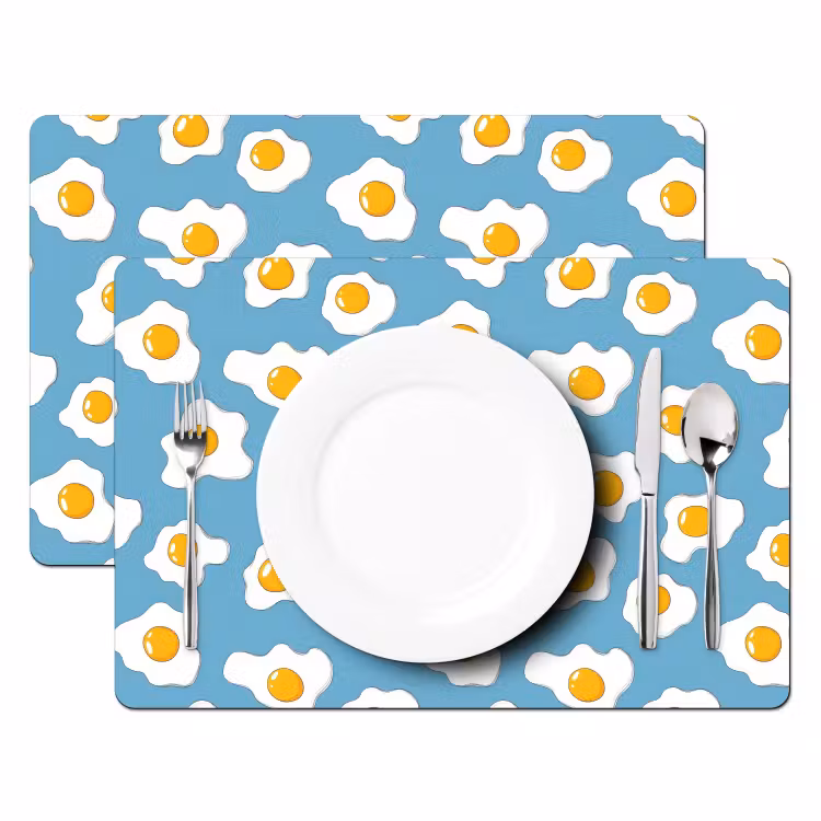 Eieren - Dooiers - Blauw Placemat vinyl groot 368 -zzsfeer2_Kitchenyeah-website