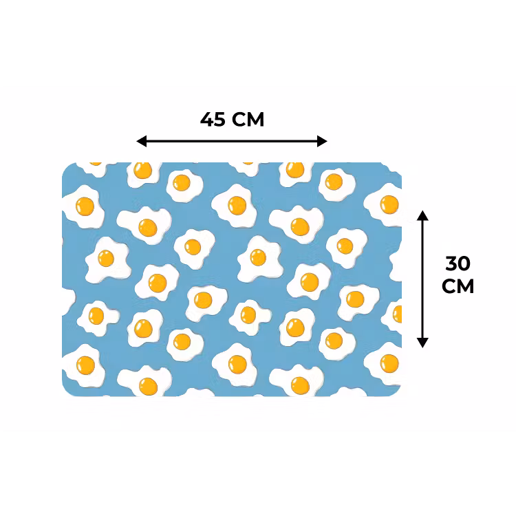 Eieren - Dooiers - Blauw Placemat vinyl groot 368 -specs