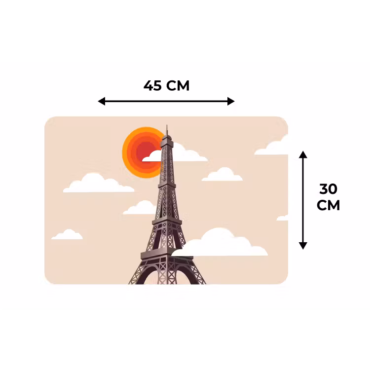 Eiffeltoren - Zon - Architectuur - Abstract - Beige Placemat vinyl groot -specs