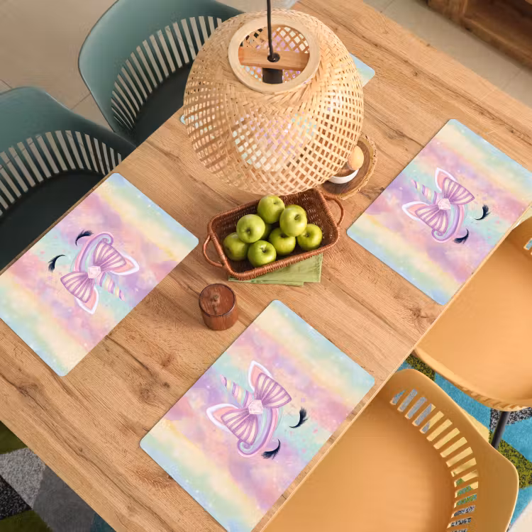 Eenhoorn - Glitters - Regenboog - Pastel Placemat vinyl groot -zzsfeer5_Kitchenyeah-website