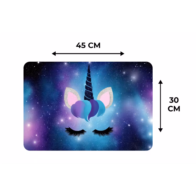 Eenhoorn - Sterren - Magisch - Blauw Placemat vinyl groot -specs