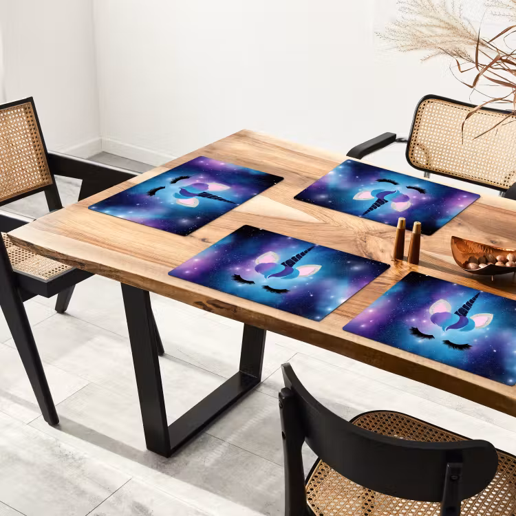 Eenhoorn - Sterren - Magisch - Blauw Placemat vinyl groot -zzsfeer4_Kitchenyeah-website