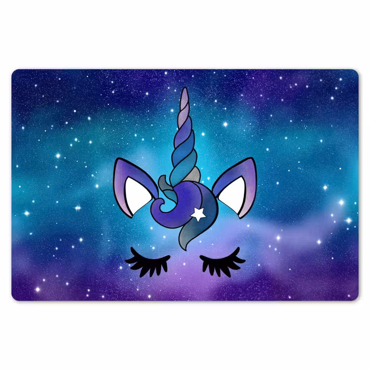 Eenhoorn - Sterrenhemel - Ster - Blauw Placemat vinyl groot -zzsfeer1_Kitchenyeah-website