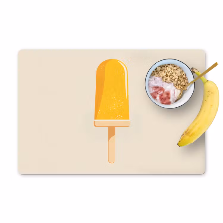 Oranje - Stokje - Waterijsje Placemat vinyl groot -zzzproduct_Kitchenyeah-website