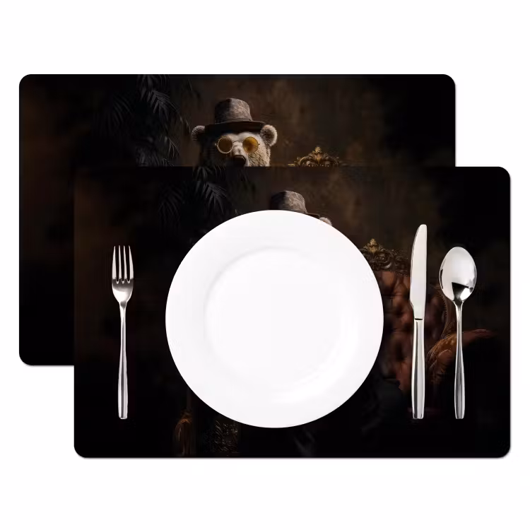 Ijsbeer - Hoed - Bril - Stoel Placemat vinyl groot -zzsfeer2_Kitchenyeah-website