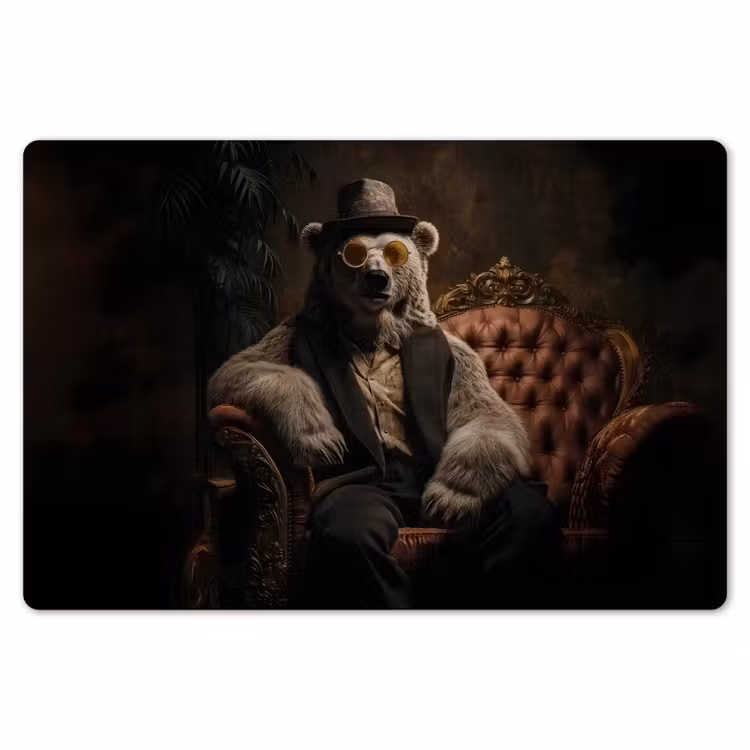 Ijsbeer - Hoed - Bril - Stoel Placemat vinyl groot -zzsfeer1_Kitchenyeah-website