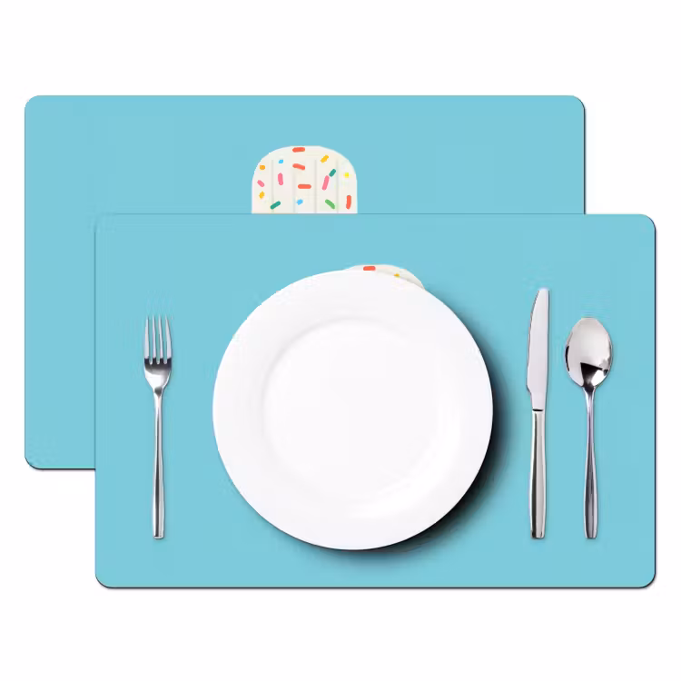 Ijsje - Stokje - Sprinkles - Lichtblauw Placemat vinyl groot -zzsfeer2_Kitchenyeah-website