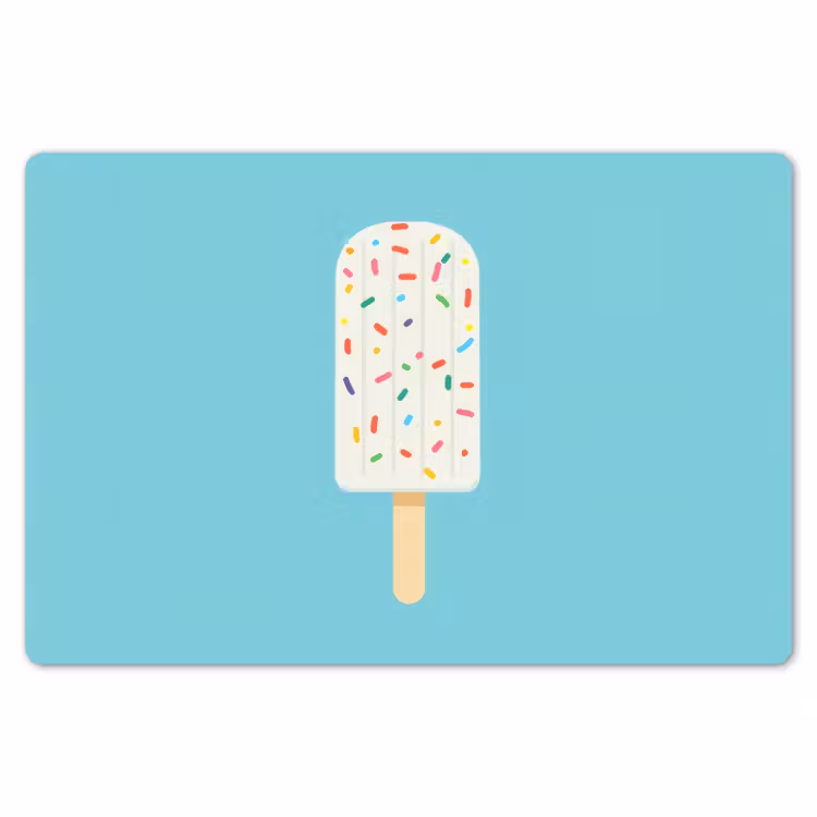 Ijsje - Stokje - Sprinkles - Lichtblauw Placemat vinyl groot -zzsfeer1_Kitchenyeah-website