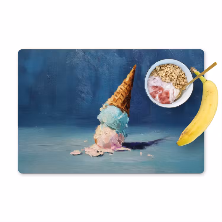 Ijshoorn - Bolletjes - Smelt - Roze Placemat vinyl groot -zzzproduct_Kitchenyeah-website