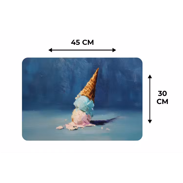 Ijshoorn - Bolletjes - Smelt - Roze Placemat vinyl groot -specs