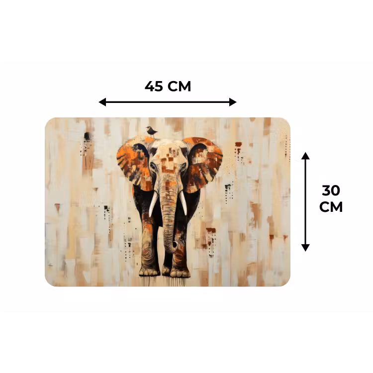 Olifant - Slurf - Mozaïek - Abstract Placemat vinyl groot -specs