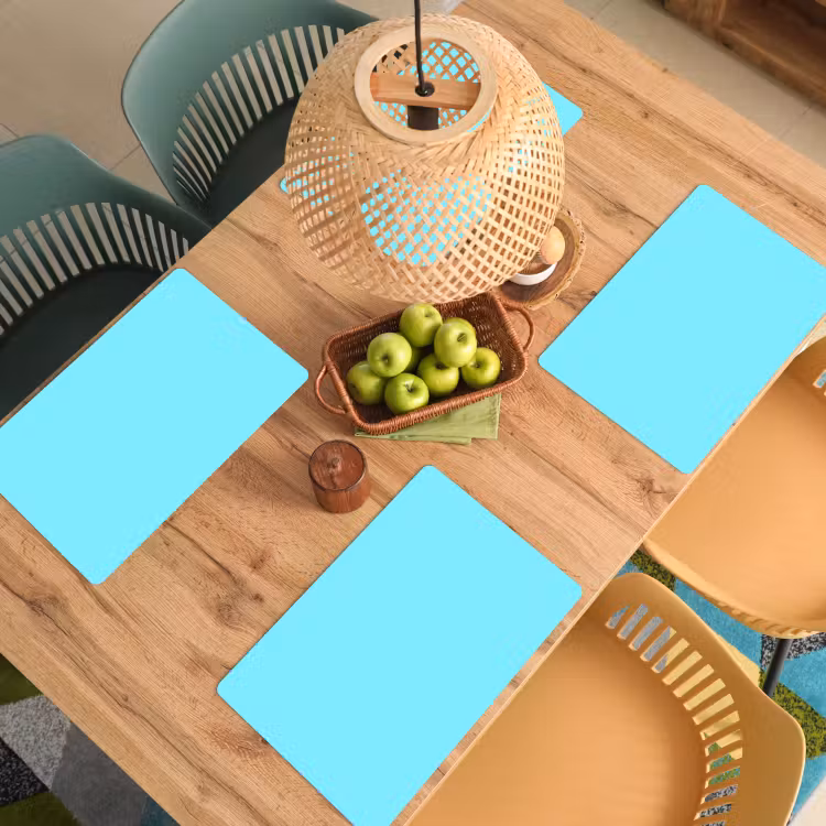 Electric - Cyan - Blauw Placemat vinyl groot 368 -zzsfeer5_Kitchenyeah-website