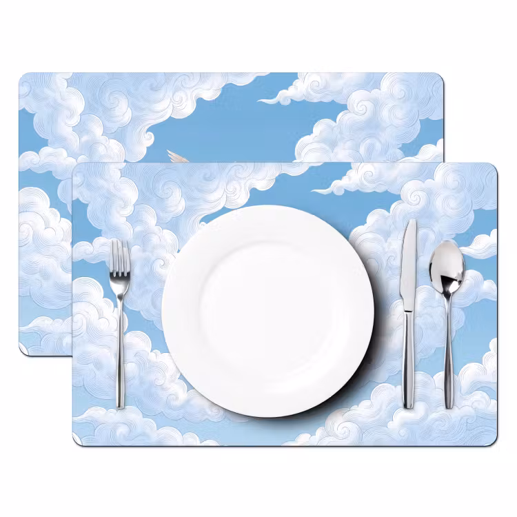 Engel - Vliegend - Klassiek - Blauw Placemat vinyl groot -zzsfeer2_Kitchenyeah-website