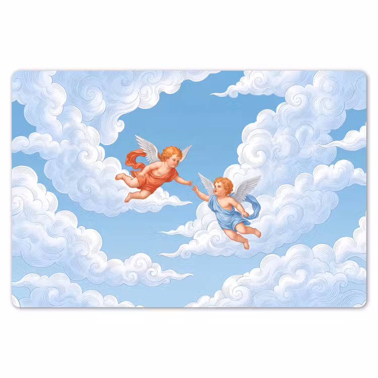 Engel - Vliegend - Klassiek - Blauw Placemat vinyl groot -zzsfeer1_Kitchenyeah-website