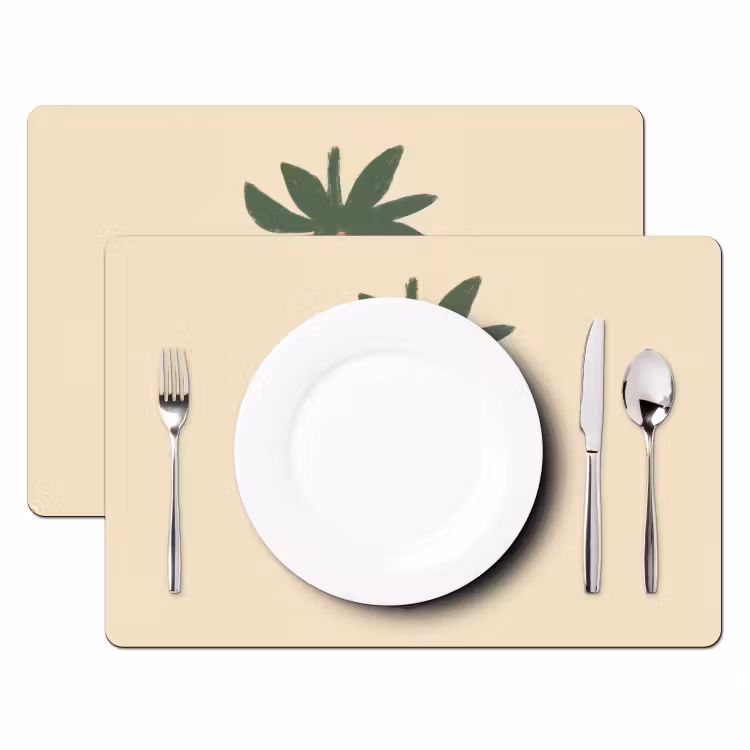 Aardbei - Minimalistisch - Rood - Fruit Placemat vinyl groot -zzsfeer2_Kitchenyeah-website