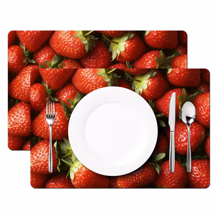 Aardbei - Fruit - Rood Placemat vinyl groot -zzsfeer2_Kitchenyeah-website