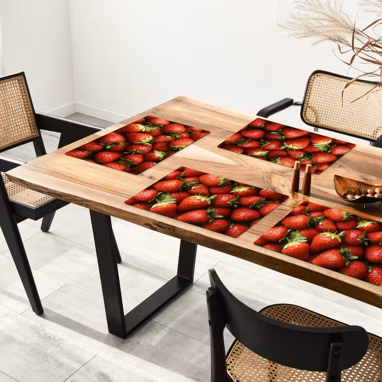 Aardbei - Fruit - Rood Placemat vinyl groot -zzsfeer4_Kitchenyeah-website