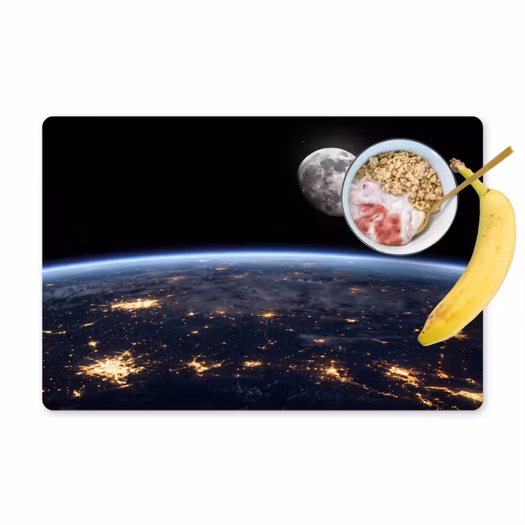 Tischset - 6 Stück - Erde – Nacht – Weltraum - Aarde - Nacht - Ruimte Placemat vinyl groot