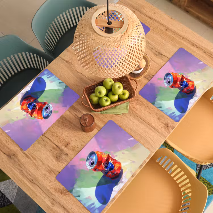 Frisdrank - Blik - Paars Placemat vinyl groot -zzsfeer5_Kitchenyeah-website