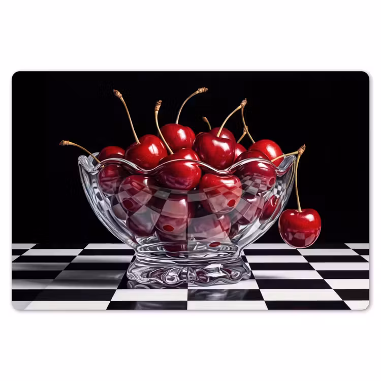 Tischset - 6 Stück - Essen – Kirschen – Rot - Eten - Kersen - Rood Placemat vinyl groot