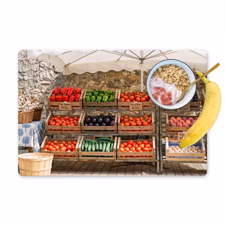 Tischset - 6 Stück - Essen – Markt – Frisch - Eten - Markt - Vers Placemat vinyl groot