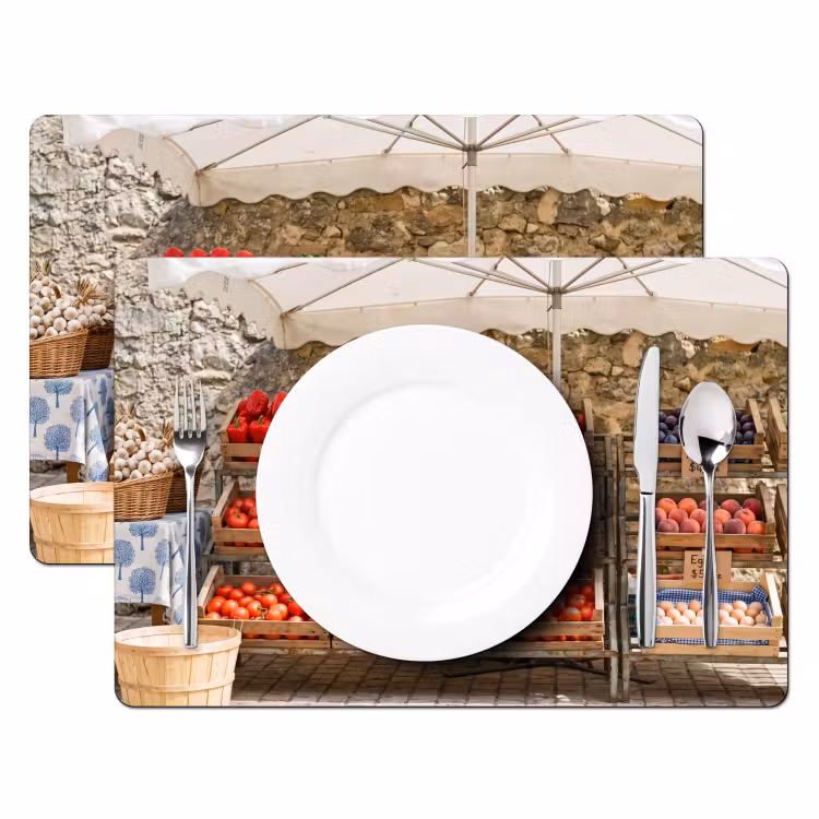 Tischset - 6 Stück - Essen – Markt – Frisch - Eten - Markt - Vers Placemat vinyl groot