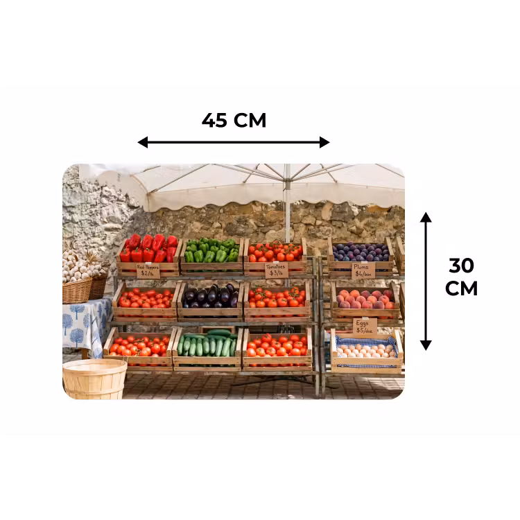Tischset - 6 Stück - Essen – Markt – Frisch - Eten - Markt - Vers Placemat vinyl groot