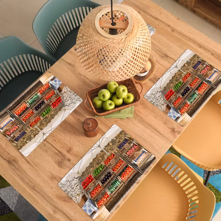 Tischset - 6 Stück - Essen – Markt – Frisch - Eten - Markt - Vers Placemat vinyl groot