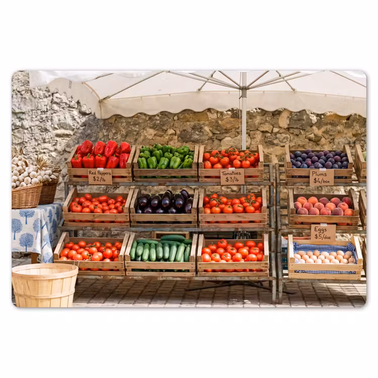 Tischset - 6 Stück - Essen – Markt – Frisch - Eten - Markt - Vers Placemat vinyl groot