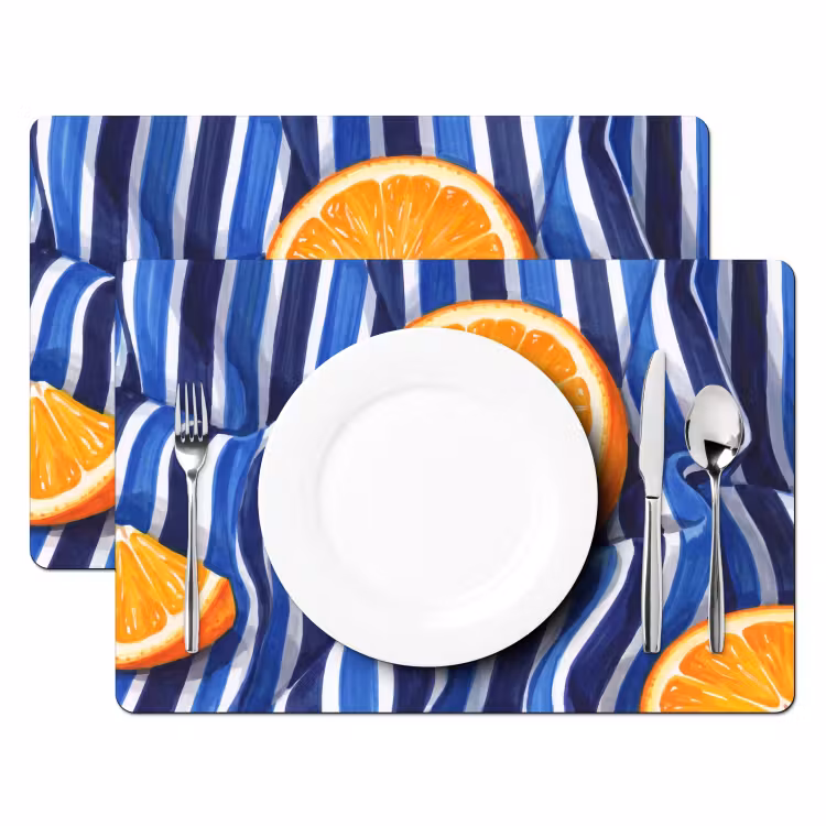Tischset - 6 Stück - Essen – Obst – Orange - Eten - Fruit - Oranje Placemat vinyl groot