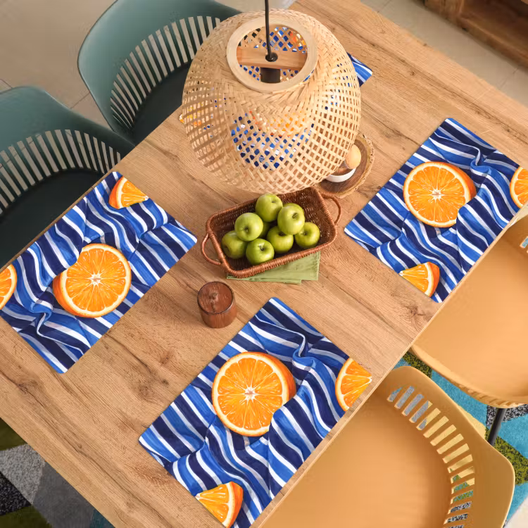 Tischset - 6 Stück - Essen – Obst – Orange - Eten - Fruit - Oranje Placemat vinyl groot