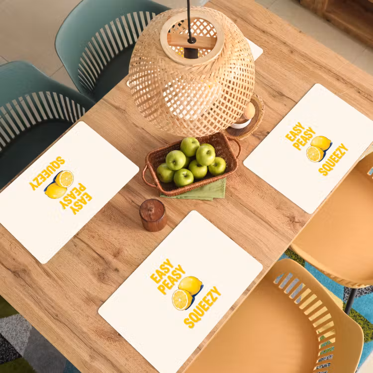 Eten - Citroenen - Keuken - Illustratie - Geel Placemat vinyl groot -zzsfeer5_Kitchenyeah-website
