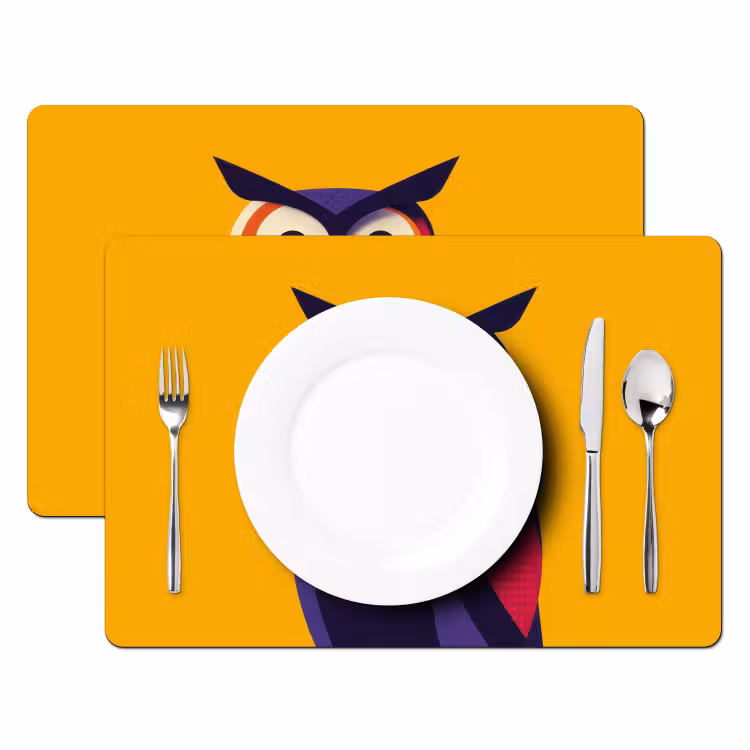 Uil - Grafisch - Kleurrijk - Ogen Placemat vinyl groot -zzsfeer2_Kitchenyeah-website