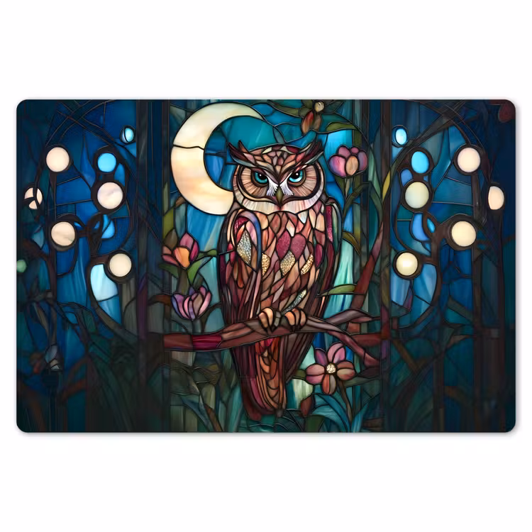 Uil - Mozaïek - Maan - Nacht Placemat vinyl groot -zzsfeer1_Kitchenyeah-website
