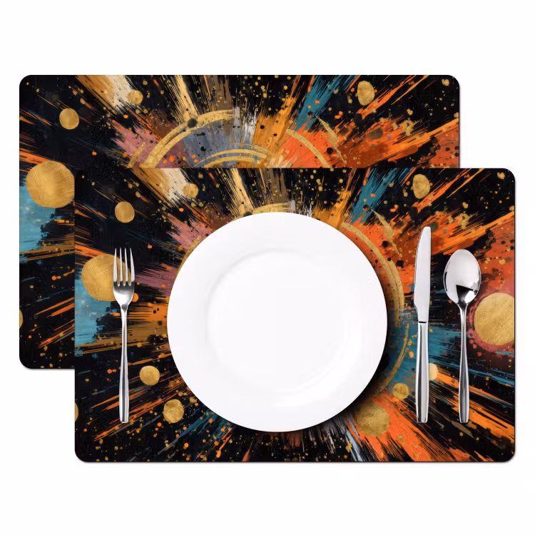 Explosie - Verfstructuur - Goud - Abstract Placemat vinyl groot -zzsfeer2_Kitchenyeah-website