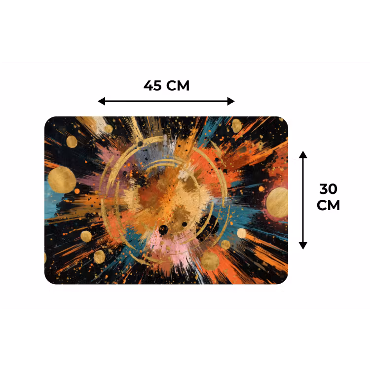 Explosie - Verfstructuur - Goud - Abstract Placemat vinyl groot -specs