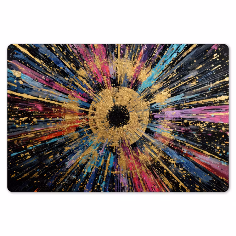 Explosie - Goud - Kleurrijk - Abstract Placemat vinyl groot -zzsfeer1_Kitchenyeah-website