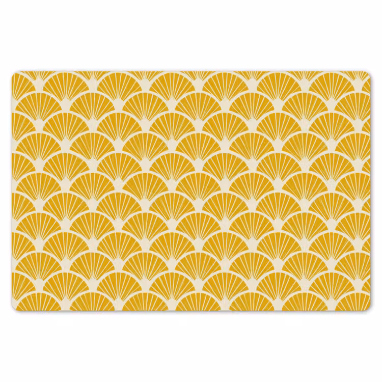 Waaiers - Art Deco - Retro - Okergeel Placemat vinyl groot 368 -zzsfeer1_Kitchenyeah-website