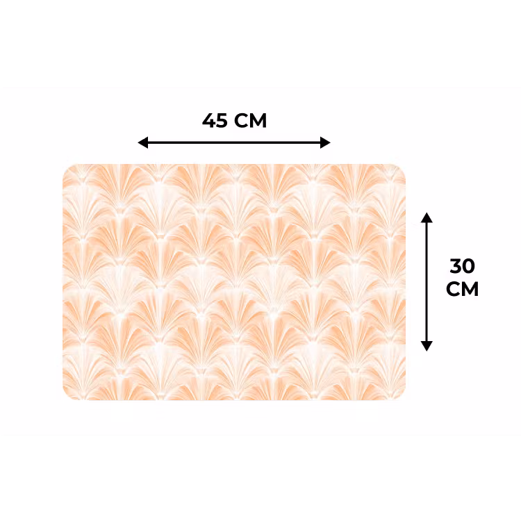 Waaier - Patroon - Perzik Placemat vinyl groot 368 -specs