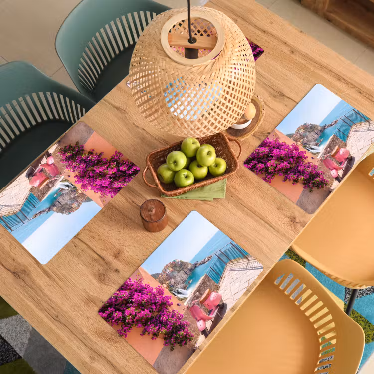 Voertuig - Roze - Kust - Zomer - Reizen Placemat vinyl groot -zzsfeer5_Kitchenyeah-website