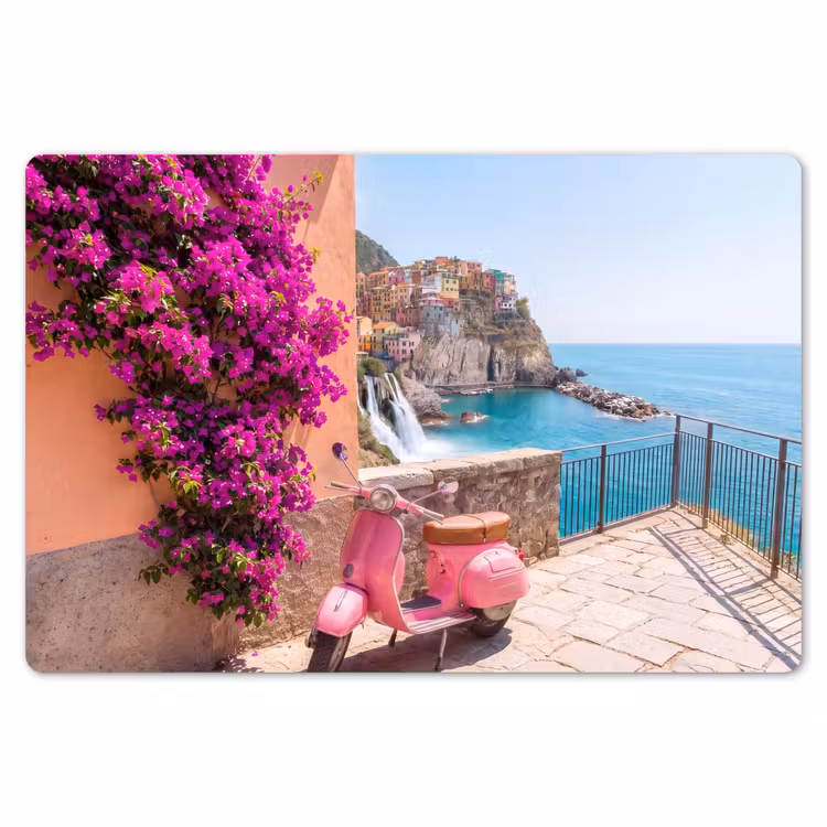 Voertuig - Roze - Kust - Zomer - Reizen Placemat vinyl groot -zzsfeer1_Kitchenyeah-website