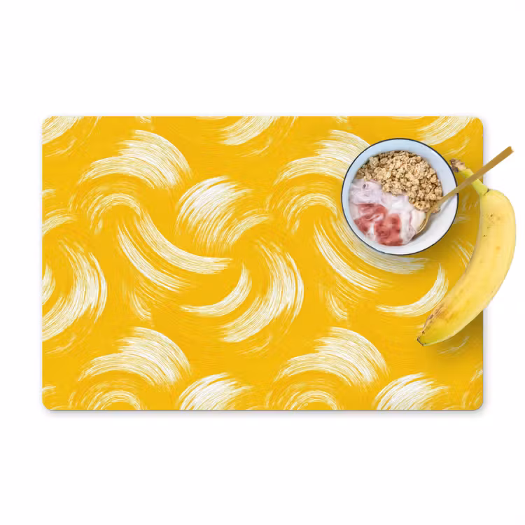 Verfstreken - Abstract - Dynamisch - Geel Placemat vinyl groot 368 -zzzproduct_Kitchenyeah-website