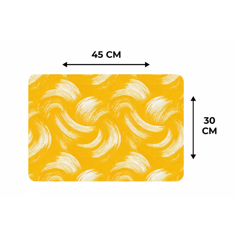 Verfstreken - Abstract - Dynamisch - Geel Placemat vinyl groot 368 -specs