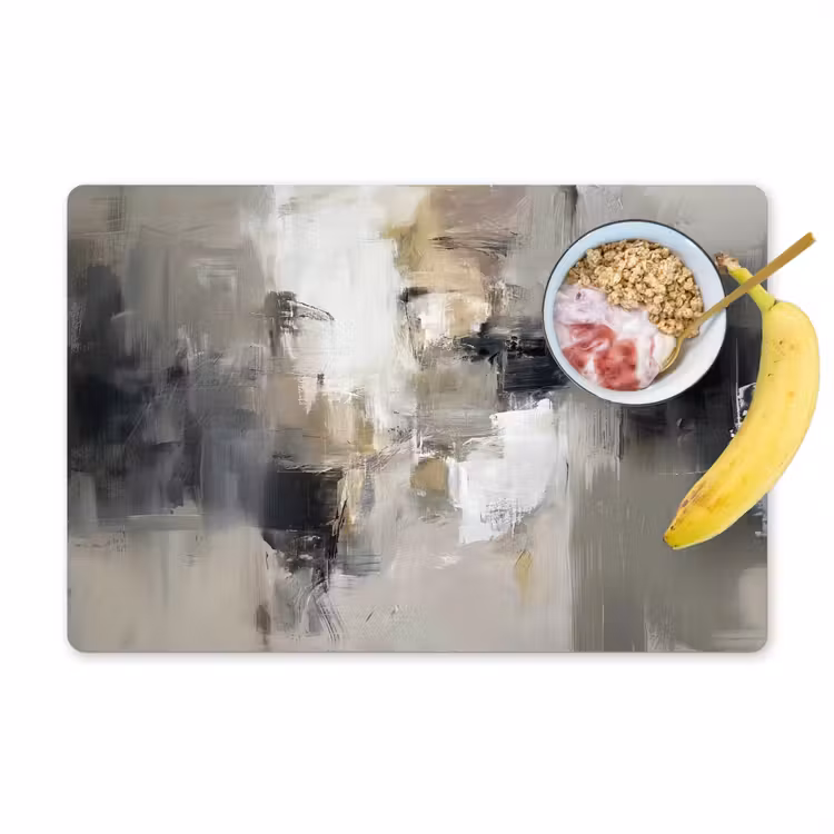 Kleurenpalet - Penseelstreken - Beige - Nevelig Placemat vinyl groot -zzzproduct_Kitchenyeah-website