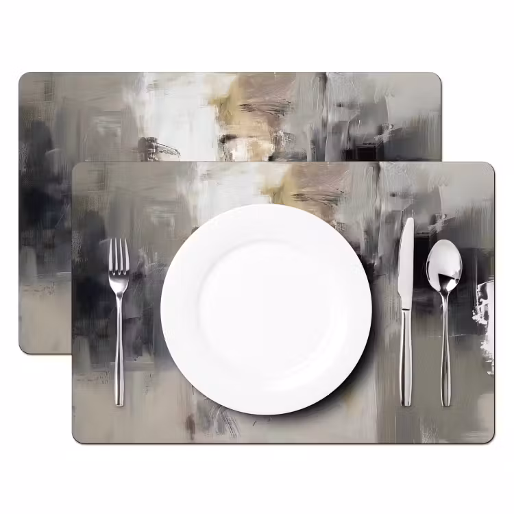 Kleurenpalet - Penseelstreken - Beige - Nevelig Placemat vinyl groot -zzsfeer2_Kitchenyeah-website